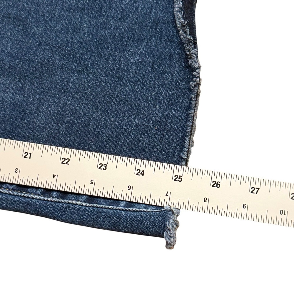 Kut from the Kloth Meg High Rise Wide Leg Raw Hem Blue Jeans Boho Size 6 - Picture 7 of 7